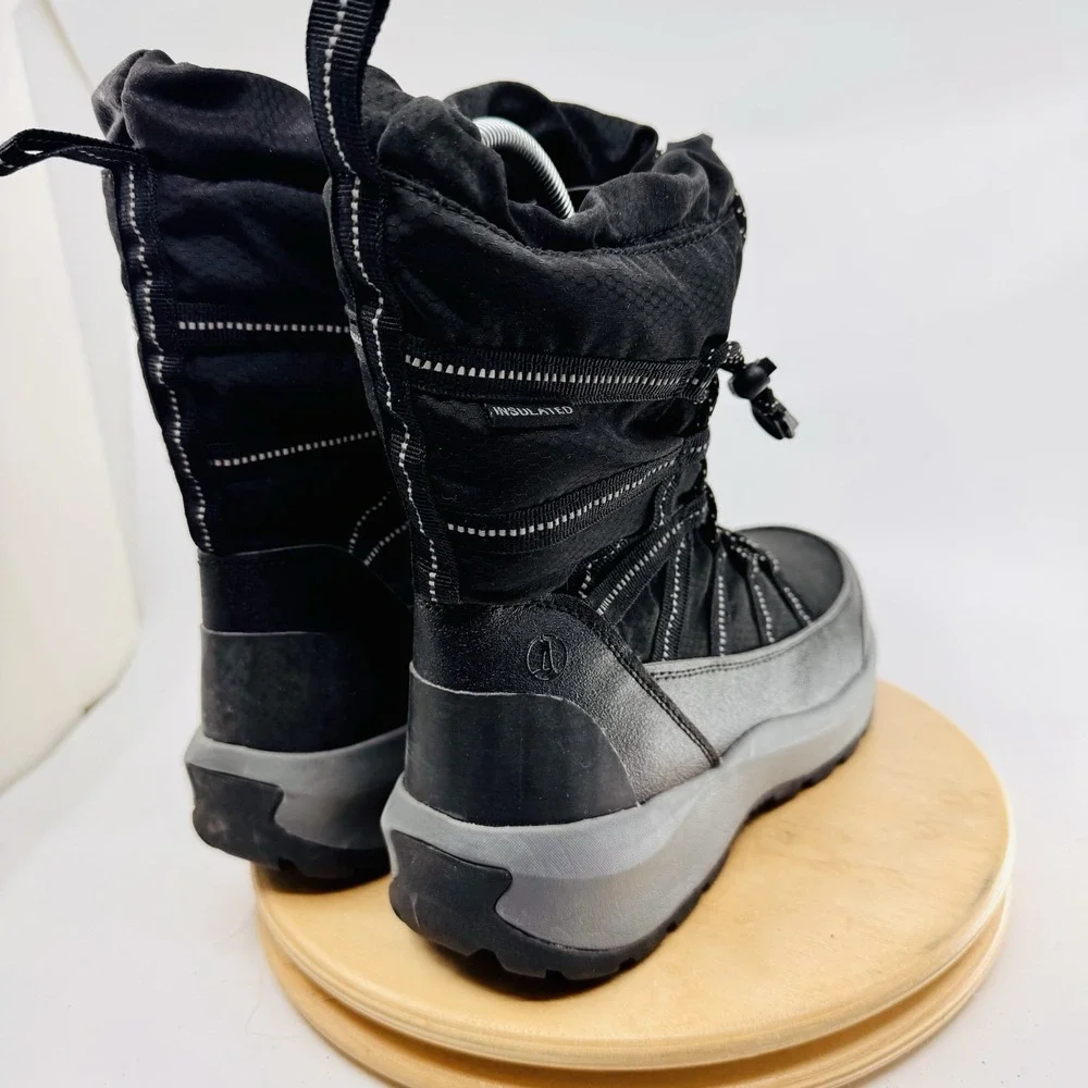 Lands End Squall Packable Snow Boots Women's 8 Black Insulated Winter‎